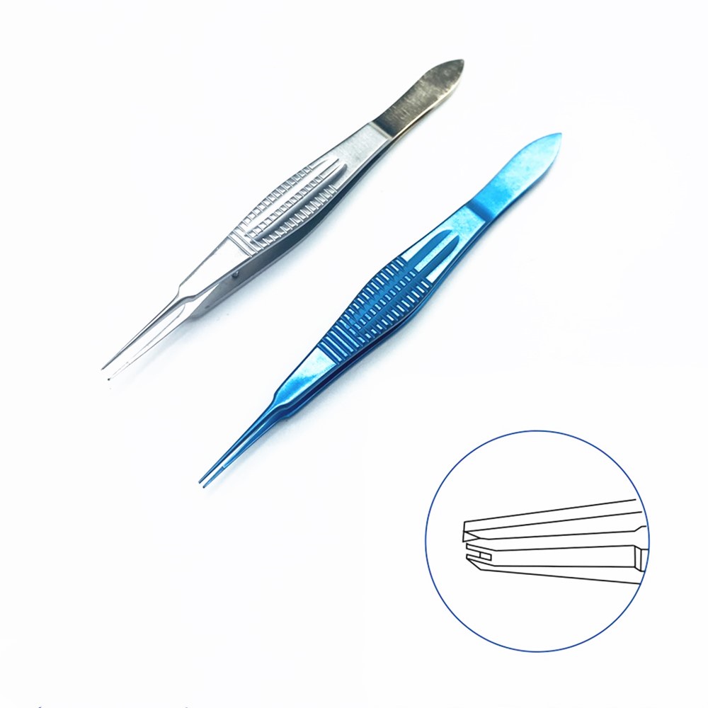 Ophthalmic Forcep Straight Castroviejo ฟัน Forcep 105 มม. เครื่องมือผ่าตัด ophthalmic