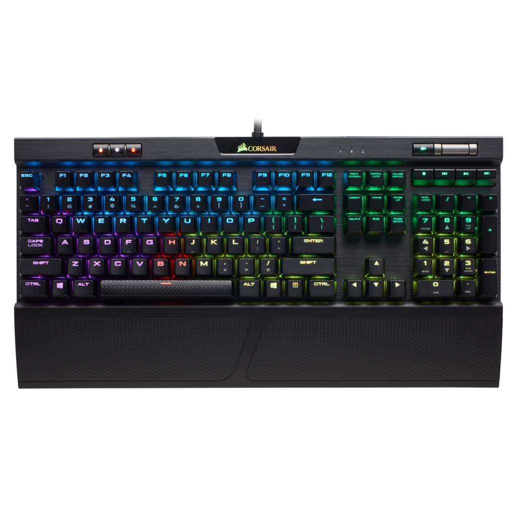 Corsair K70 RGB MK.2 คีย์บอร์ดเกมมิ่งแบบเมคานิคอล ขนาดเต็ม พร้อมไฟ RGB และสวิตช์ CHERRY MX