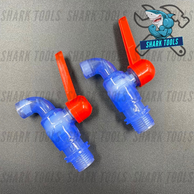 (1 ชิ้น)ก๊อกน้ำ พลาสติก พีวีซี PVC ฟ้าใส สนาม ปะปา ขนาด 4 หุน 1/2"