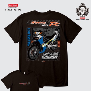 เสื้อยืด พิมพ์ลายรถยนต์ SUZUKI SATRIA 120R Shark 2 STROKE ENTHSIASTS-5XL