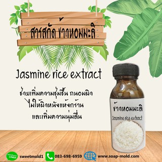 สารสกัดข้าวหอมมะลิ สารสกัดธรรมชาติ สารสกัดบำรุงผิวหน้าและผิวกาย(พิ่มความยืดหยุ่นและความชุ่มชื้นแก่ผิวหนัง)ขนาด30ML