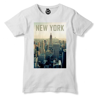 เสื้อยืด ผ้าฝ้าย พิมพ์ลาย York City Nyc Big Apple Cityscape Empire State แฟชั่นสําหรับผู้ชายS-5XL