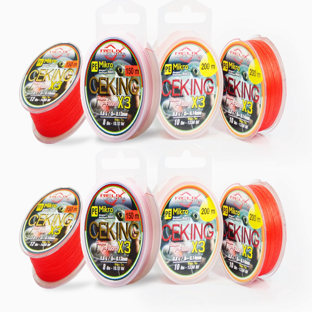 PE Micro Checking Line X3 0.6 0.8 1.0 1.2 1.5 150m & 200m P-Fluoro Relix Nusantara Strings