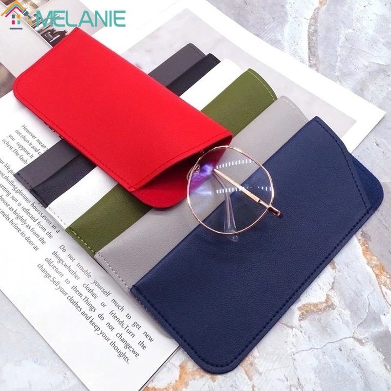 [ลดกระหน่ํา] กระเป๋าหนัง PU นิ่ม กันฝุ่น สุ่มสี สําหรับใส่เครื่องประดับ แว่นตา เครื่องเขียน
