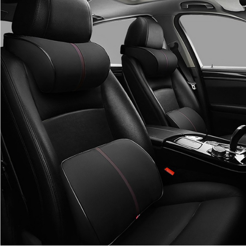 Car Waist Pillow Lumbar Support Memory Foam Artificial Leather