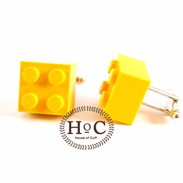 KEMEJA Houseofcuff Cufflinks Cufflinks ปุ่มเสื้อ French Cuff LEGO YELLOW CUFFLINKS