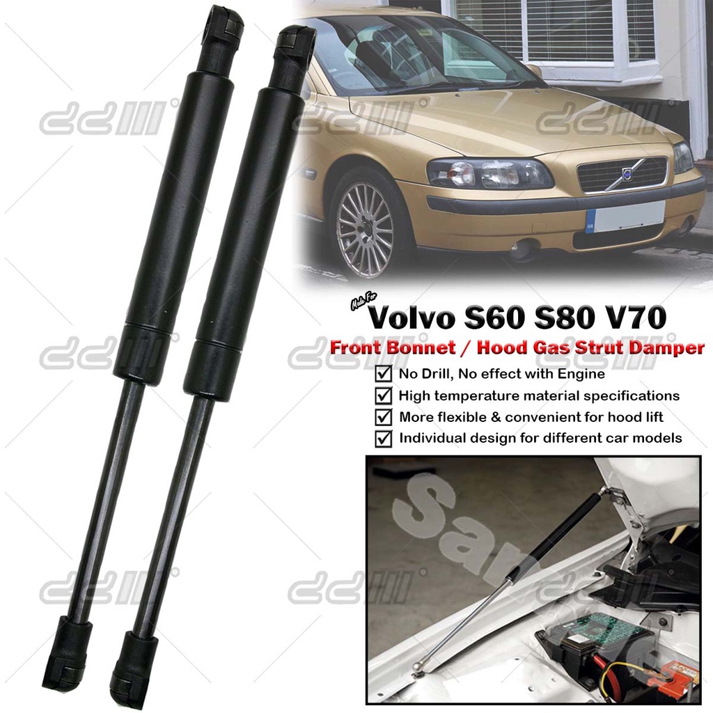 โช้คอัพฝากระโปรงหน้าสําหรับ Volvo S60 2000-2009 S80 1998-2006 V70 XC70 2000-2007