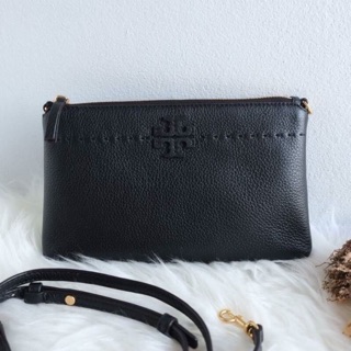 Tory burch style 43784 Mcgraw top zip crossbody ขนาด 9.5”L x 6”H x 1”w  สายสะพายสามารถถอดออกถือเป็นกระเป๋าออกงานได้