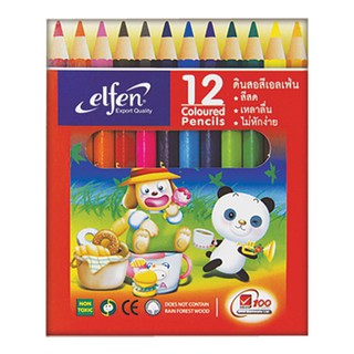 เอลเฟ่น สีไม้ 12 สี แท่งสั้น แพ็ค 6 กล่อง Elves 12 color wooden blocks, 6 pack.