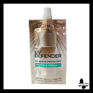 Loreal UV Defender Uv Serum Protector MATTE&amp;FRESH [5.5ml] ลอรีอัล ปารีส ยูวี ดีเฟนเดอร์ แมทท์&amp; เฟรช เซรั่มกันแดด ครีมซอง