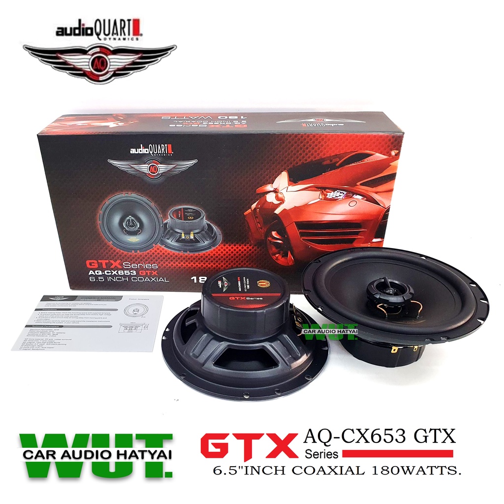 AUDIO QUART Coaxial Speakerลำโพง6.5นิ้ว ลำโพงรถยนต์แกนร่วม กำลังขับ180Watts.AUDIO QUARTรุ่นGTX Series  AQ-CX653 GTX=1คู่