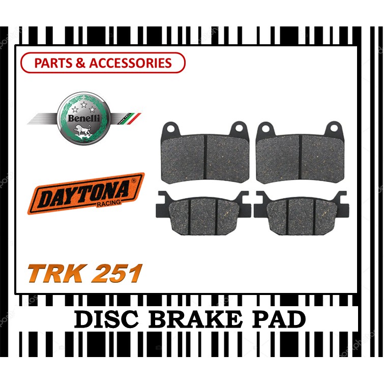 BENELLI TRK 251 ผ้าเบรคชุด SUPERBIKE FR0NT & REAR DAYTONA TYPE