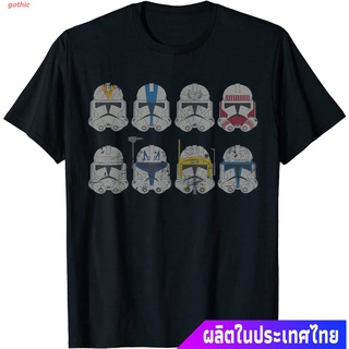 gothic เสื้อยืดยอดนิยม Unisex Star Wars Clone Wars Clone Troopers Helmets Family Suit T-Shirt Popular T-shirts