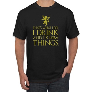 T-shirt  เสื้อยืด พิมพ์ลายกราฟิก Thats What I Do I Drink and I Know Things สําหรับผู้ชายS-5XL