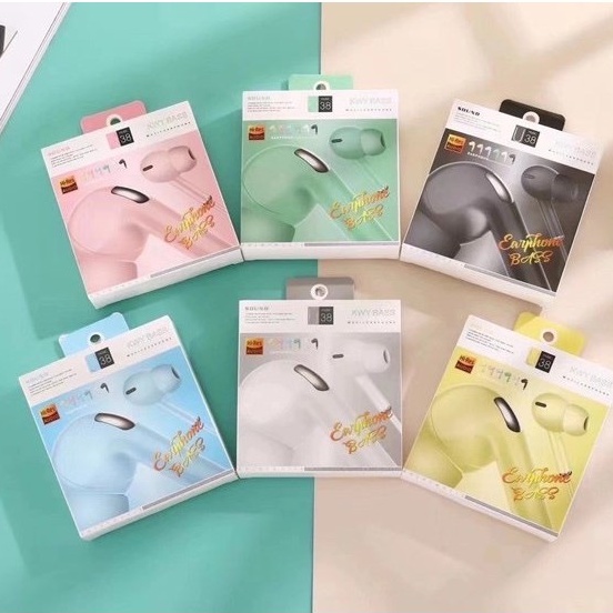 หูฟัง U38 Macaron รุ่นสามแบบใหม่ มีสายชุดหูฟังแบบมีสายเบสหนักแบบอินเอียร์ 3.5 มม.พร้อมบรรจุกล่อง
