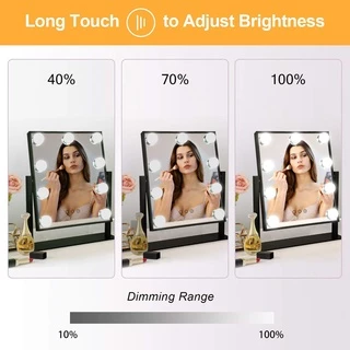 กระจก แต่งหน้า Hollywood makeup mirror มีไฟ LED ปลั๊ก USB ปุ่มหน้าจอสัมผัส 3 ไฟ