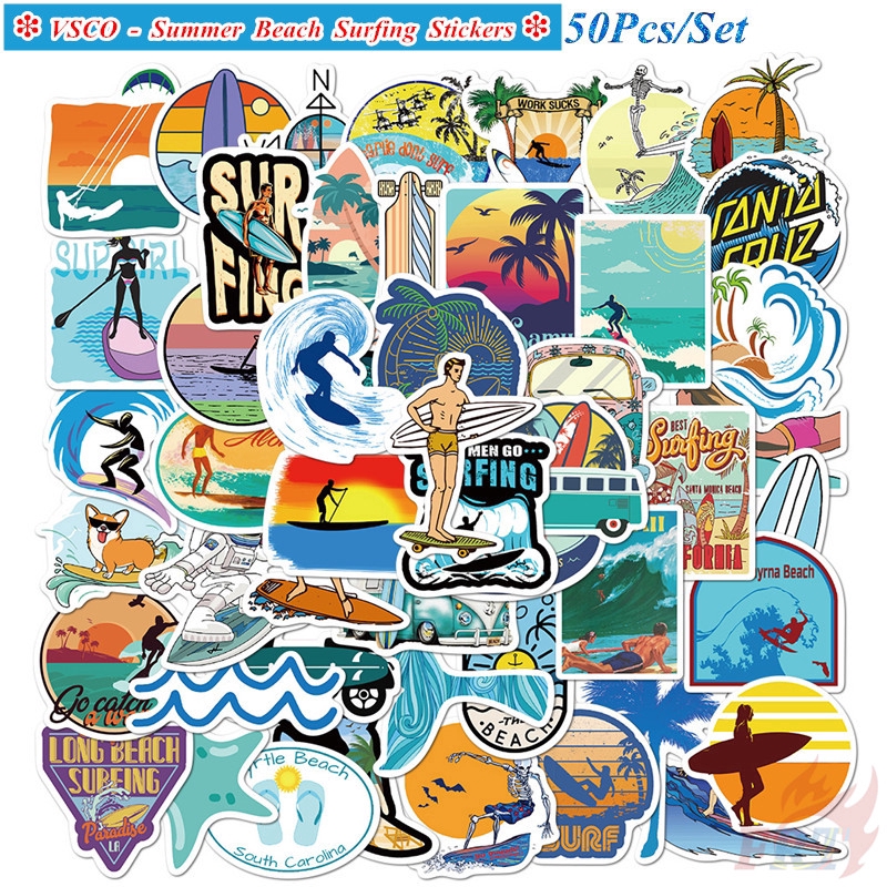 ❉ Ocean Surf：Gone Surfing Series 01 Beach Surfing สติ๊กเกอร์ ❉ 50Pcs/Set DIY Fashion Waterproof Decals Doodle สติ๊กเกอร์ ราคา ถูกที่สุด ดีลบีเคเค