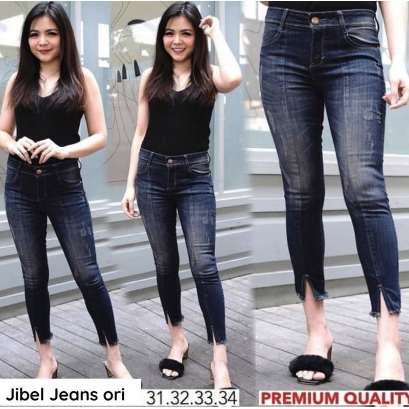 JIBEL JEANS ORI / RIPPED JEANS / กางเกงยีนส์ผู้หญิง / 7/8 JEANS