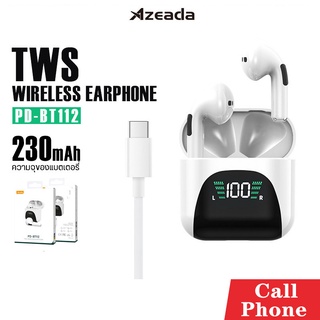 หูฟังบลูทูธ หูฟังไร้สาย Azeada รุ่น PD-BT112 เวอร์ชั่นบลูทูธ 5.0  ความจุแบต 230 mAh ไฟ LED แสดงแบตเตอรี่ เสียงดี เบสแน่น