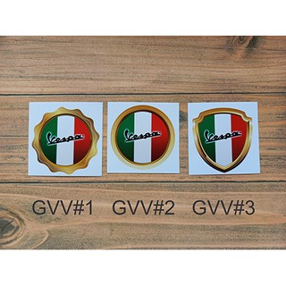 สติกเกอร์ "Sticker" PVC ติดรถเวสป้า Vespa กันน้ำ ขอบทอง
