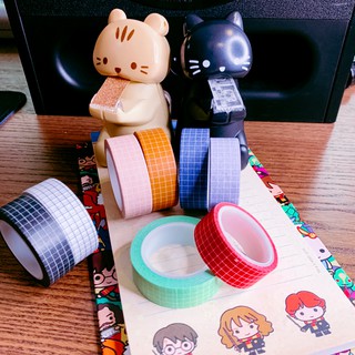✨😍วาชิเทป ลาย เส้นตาราง เทปตะราง Grid Washi Tape
