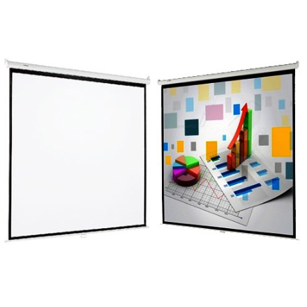 จอฉายภาพ Projector เเบบแขวนมือดึง ยี่ห้อ GYGAR ขนาด 70x70 นิ้ว