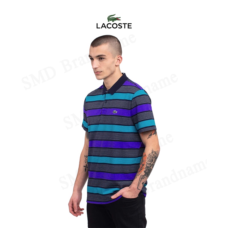 Lacoste เสื้อโปโลผู้ชาย รุ่น MEN'S SPORT Striped Pane Polo Shirt Code: YH4880 10 SDX #4
