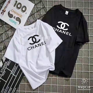 เสื้อยืด ผ้ามัน เสื้อลายCHANEL ผ้านุ่มใส่สบาย ใส่เดียวหรือคู่ก็ได้ ซักไม่ยั้บ บางใส่สบายเล็ก