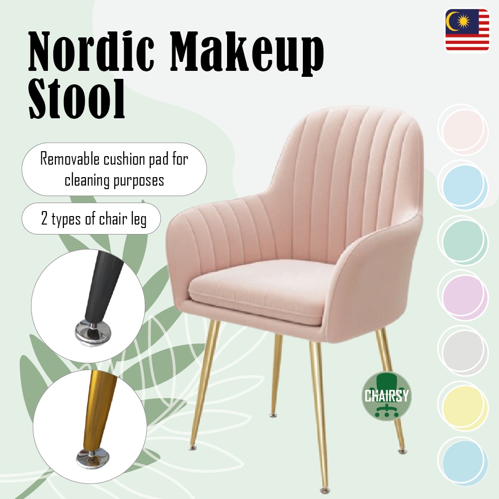 เก้าอี้ Kerusi kousen Cushion Nordic สไตล์ Home office ห้องนั่งเล่นพักผ่อนแต่งหน้ารับประทานอาหาร Rum