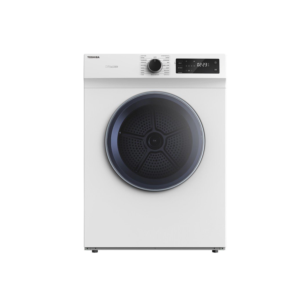 TOSHIBA เครื่องอบผ้า รุ่น TD-H80SET ระบบ Air-vented สี ขาว ขนาด 7.0 กก. TDH80SET H80SET H80แถมขาตั้ง
