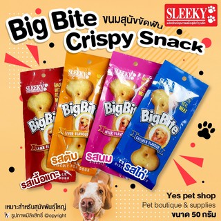 ขนมสุนัข Big Bite Crispy Snack ขนมสุนัขขัดฟัน ช่วยขัดฟัน เหมาะสำหรับสุนัขพันธุ์ใหญ่ ขนาด 50 กรัม (แบบตัวเลือก)