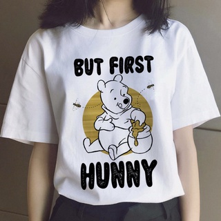 winnie the pooh  hippie mashup 80s devil t shirt otaku t-shirt trend tee vintage เสื้อยืดแขนสั้นเกาหลี pattern