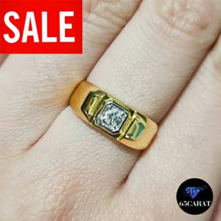 65Carat - แหวนเพชรแท้ แหวนชาย เพชรเบลเยี่ยมคัท น้ำ100 ทองคำแท้9K{37.5%} รหัสR28