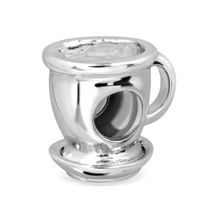 MachuSilver จี้กำไลข้อมือเงินแท้ 925 Sterling Silver ถ้วยกาแฟ อาฟเตอร์นูนที พร้อมถุงกำมะหยี่