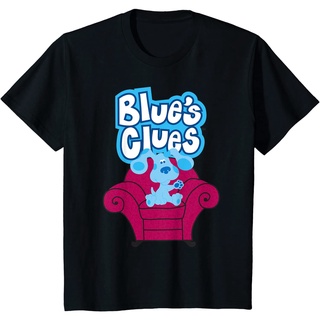 เสื้อยืดผ้าฝ้ายพรีเมี่ยม เสื้อยืด ลาย Blues Clues On Red