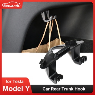 Tesla อุปกรณ์เสริมRear Trunk Hook For Tesla Model Y 2021 Creative Frunk Storage Organizer Device Grocery Bag Umbrella Ha