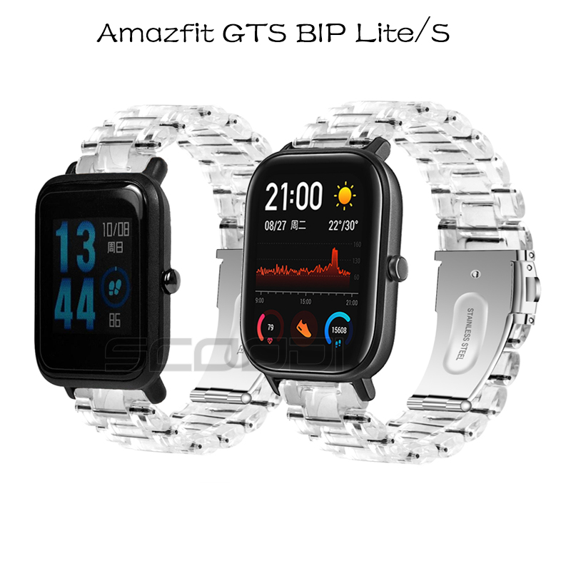 สายนาฬิกาข้อมือเรซิ่น น้ําหนักเบา สําหรับ Xiaomi Huami Amazfit GTS 4 3 2 2e 2Mini / GTS 4 Mini / bip Lite s bip 3 bip u pro bip s