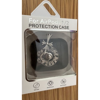 Popular Skull Chrome Hearts Airpods Case with Carabiner PU Leather Protective Cover for AirPods 1/2