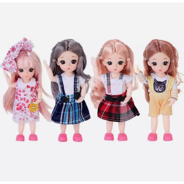 ตุ๊กตา บาโบลี่ bjd 16cm. พร้อมชุดและรองเท้าตามแบบค่ะ❤️