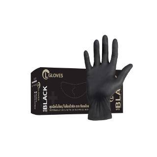 (สีดำ) ถุงมือยางไนไตรแท้ (100%) ออกใบกำกับได้ 100 ชิ้น/กล่อง ไม่มีแป้ง ถุงมือไนไตร CL Nitrile Glove Black