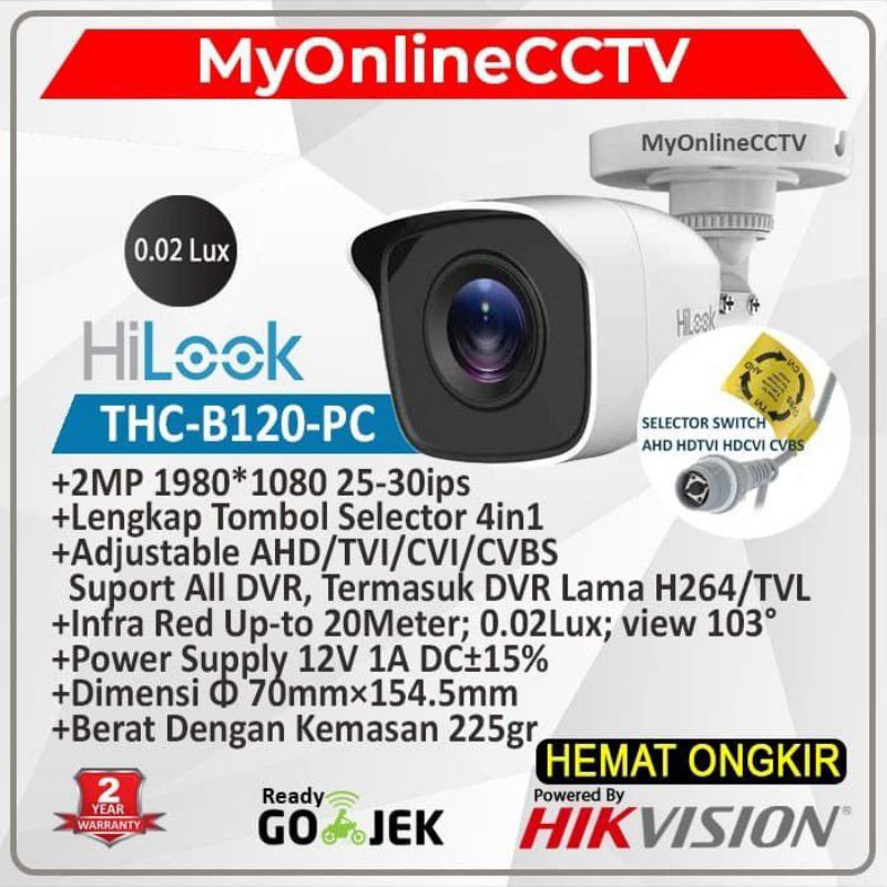 THC-B120-PC Hilook กล้องวงจรปิดกลางแจ้ง 4 IN 1 สําหรับ DVR ทุกรุ่น