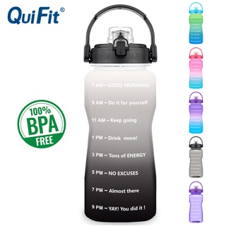 Quifit ขวดน้ํา Tritan 2 ลิตร พร้อมฝาปิด ไม่มีหลอด ไร้ BPA ฉนวนกันความร้อน สําหรับเล่นกีฬา ยิมกลางแจ้ง