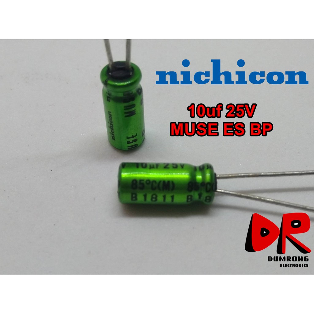 (10 ชิ้น) 10uF 25V capacitor ตัวเก็บประจุ Nichicon ออดิโอเกรด MUSE ES BP(Bipolar)