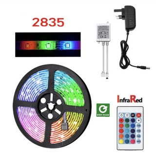 สินค้าพร้อมส่ง!!ไฟเส้น ไฟแต่งห้อง LED RGB 2835/5เมตร ควบคุมด้วยรีโมท ไฟเส้นเปลี่ยนสีได้