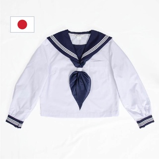 Long Sleeves, Sailor Uniform, Japan Schoolwear, Summer wear, White x Navy, Real Japan Uniform