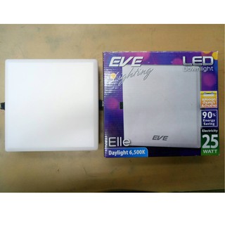 EVE โคมไฟดาวไลท์ LED หน้าเหลี่ยม 25w รุ่น ELLE 6500k แสง ขาว daylight