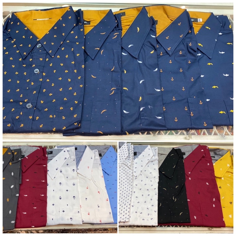 เสื้อเชิ้ตแขนยาวลายสมอและลายอื่นๆ 2xl 3xl 4xl ผ้าcotton % เนื้อผ้านิ่มสวมใส่สบาย