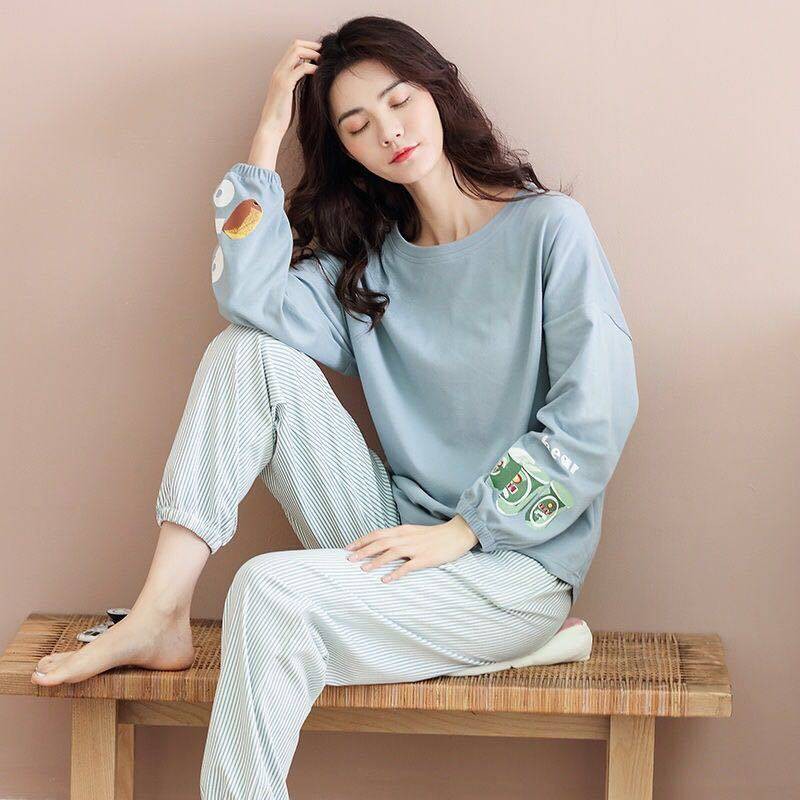 ชุดนอน ชุดนอนด้าย Antarctic Double Sided Cotton Pajamas Women Spring