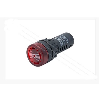 ไพลอตแลมป์ (Pilot Lamp) 22mm. 24V ประเภทออด ชนิดมีแลมป์ สีแดง  # AD22MR-R024