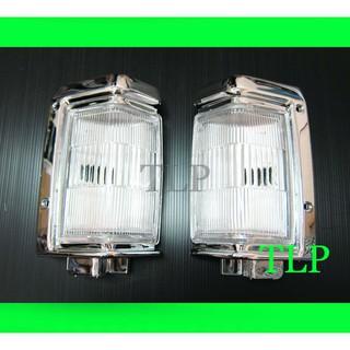 (1 คู่) เสื้อไฟเลี้ยว นิสสัน บิ๊กเอ็ม BDI 993 1995-1997 ฝาขาว ขอบชุบ Nissan Navara BIG-M D21 BIGM เสื้อไฟมุม ไฟเลี้ยว